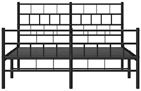 Czarne dwuosobowe metalowe łóżko 120x200 - Lunaro