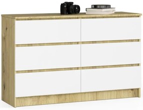 Skandynawska komoda do sypialni dąb artisan + biały - Clemont 3X