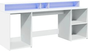 Podświetlane biurko 200 cm białe F1-G58