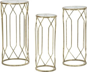 Zestaw Stolików Pomocniczych VKH597, Złoto, 32x32x71 cm, Kendra Home