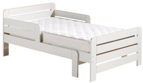 Białe łóżko dziecięce z litego drewna sosnowego z regulacją długości ze stelażem Jumper – Vipack