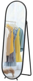 HOMCOM Lustra całego ciała, owalne, wolnostojące, metalowa ramka, 40x160cm, Czarny