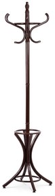 Drewniany wieszak stojący ciemnobrązowy, 185 cm