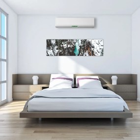 Obraz - górska rzeka zimą (170x50 cm)