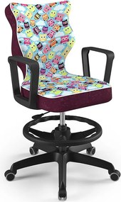 Krzesło obrotowe z podnóżkiem i wzorami Norm Black rozmiar 6 (159-188 cm)