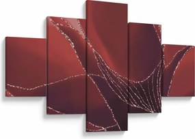 Obraz - Czerwony abstrakcyjny kwiat N⁰2 (125x70 cm)