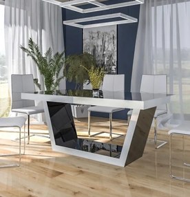 Nowoczesny stół do jadalni w połysku Senator czarny / biały