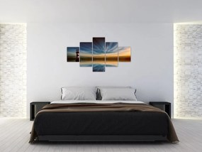 Obraz latarni morskiej na morzu (125x70 cm)