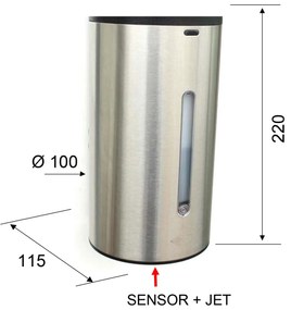 SAPHO SE071 Bezdotykowy dozownik mydła w płynie 650 ml, stal nierdzewna