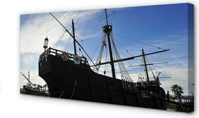 Duży obraz na płótnie Sylwetka Statku pod Niebem