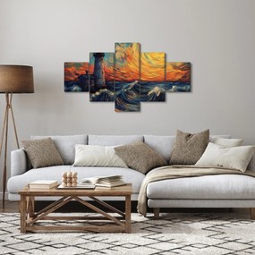 Obraz - Latarnia morska w falach (125x70 cm)