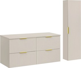 Zestaw mebli łazienkowych Adel 043 - szafka 120 cm pod umywalki nablatowe i słupek, kaszmir