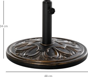 Outsunny Stojak Pod Parasol Przeciwsłoneczny 13kg Antyczny Brąz Uniwersalne Rozmiary Elegancki Design | Aosom PL