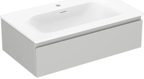 Mexen Orio szafka łazienkowa 80 cm z umywalką Vela, 1 szuflada, szara mat/biała mat - 91A10-08023-1-BF62-W23M01