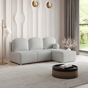 Masseno Narożnik TRAMA z funkcją spania i pojemnikiem na pościel Narozniki L, Rozkładana sofa - Jasnoszary, QUELLE 83