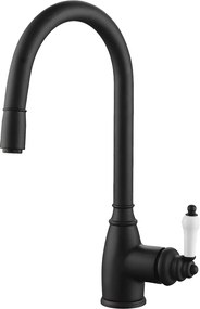 Ascott bateria zlewozmywakowa z wyciąganą wylewką, czarna - Essebagno