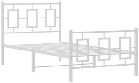 Białe metalowe łóżko jednoosobowe 100x200 cm - Maneo