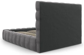 Szare tapicerowane łóżko dwuosobowe ze schowkiem i stelażem 140x200 cm Bali – Cosmopolitan Design