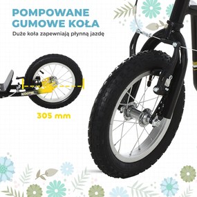 Hulajnoga Miejska Dla Dzieci Czarna Regulowana Wysokość 120x52x80-88cm | Aosom PL