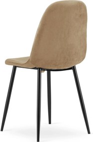 Brązowe krzesło tapicerowane metalowe N0-H74