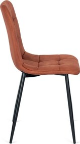 Krzesło Tapicerowane do Jadalni PERU Rude Welurowe Nowoczesne Loft