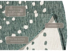 Zielony dwustronny dywan zewnętrzny NORTHRUGS Bali, Ø 140 cm