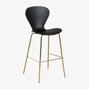 Zestaw 4 Wysokich Stołków Uit Czarna & ↑75 Cm & Goud - Sklum