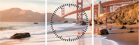 Obraz - Golden Gate Bridge (z zegarem) (90x30 cm)
