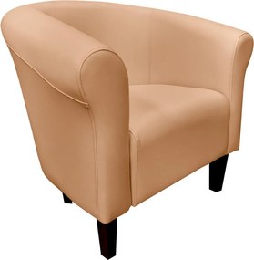 Fotel Milo tkanina Eko-skóra elegancki fotel do salonu i gabinetu : Kolor nogi - Venge, Kolor tkaniny - EKO-SKÓRA - 14D, Wysokość nogi - 15 cm