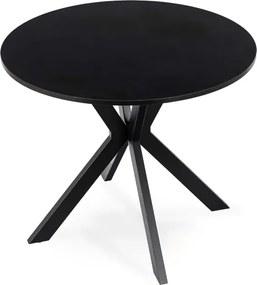 Stół Okrągły LAUREN 80 cm Czarny Loft Nowoczesny