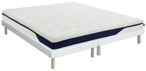 Zestaw 180 x 200 cm stelaż tapicerski + materac piankowy HD 7 stref i zdejmowana warstwa żelowa z pamięcią kształtu gr. 22 cm - FAGANI od YSMÉE