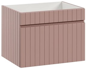 Różowa szafka pod umywalkę 60 cm z lamelami E0-G81