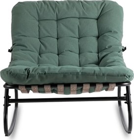 Fotel Bujany Ogrodowy AURORA na Płozach Zielony Nowoczesny