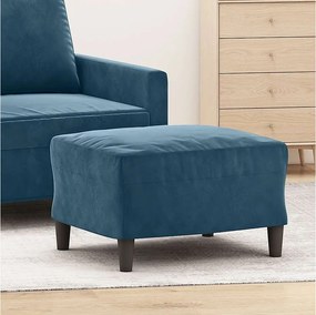 Niebieski Podnóżek z Weluru 60x50x41 cm Nowoczesny Wygodny i Stabilny
