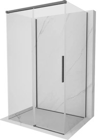 Mexen Rox-3S kabina prysznicowa 3-ścienna rozsuwana 100 x 70 cm, transparent, gun gray szczotkowany - 8C2-100-070-66-00-3S