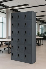 Szafa skrytkowa zamykana na klucz Karol 90x40x185 cm, antracyt