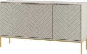 Komoda glamour ze wzorem jodełki Aspen 03 cashmere/złoty