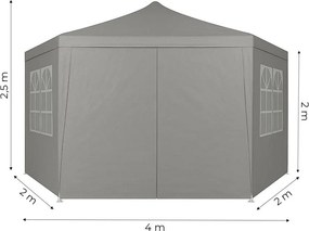 Pawilon ogrodowy z oknami 2x2x2m, namiot ogrodowy, szary Gardella-WGY