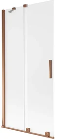 Mexen Velar parawan nawannowy 2-skrzydłowy rozsuwany 90 x 150 cm, szron, różowe złoto - 896-090-000-31-60