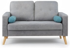 Kanapa 2-osobowa TATUM z tkaniny - Kolor szary melanż