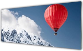 Panel Szklany do Kuchni Lot Balonem nad Śnieżnymi Alpami
