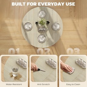 HOMCOM Składany stół, stół z funkcją składania i otwartą półką, mobilny stół kuchenny do jadalni, małych przestrzeni, naturalny | Aosom PL