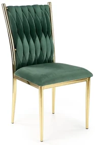 Krzesło tapicerowane K436 VELVET ciemnozielone/złote HALMAR