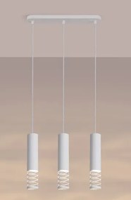 Biała wisząca lampa na listwie C0-B34