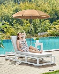 Parasol SOLARA, Ø160 cm, jasnobrązowy (taupe) SongmicsHome