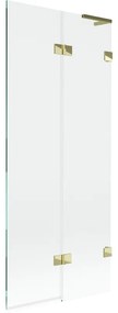Mexen Lunar L parawan nawannowy 2-skrzydłowy prawy 80 x 150 cm, transparent, złoty - 897L-080-100-50-00-P