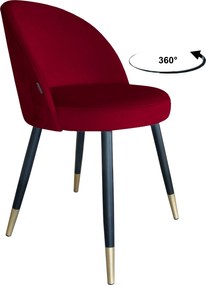 Krzesło TRIX tkanina Welur noga metalowa : Kolor nogi - Czano-złota stożek, Kolor tkaniny - VELVET - MG31, Typ siedziska - Siedzisko obrotowe 360°