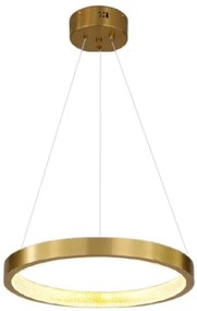 Dona 60 - lampa okrągła, pojedynczy pierścień LED - mosiądz, średnica 60cm