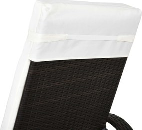 Outsunny mobilny leżak ogrodowy leżak leżak rattanowy mebel ogrodowy brązowy