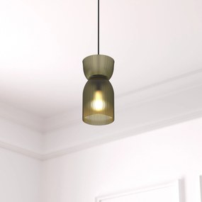 Lampa wisząca z zielonego szkła ANCEL, Ø 14 cm